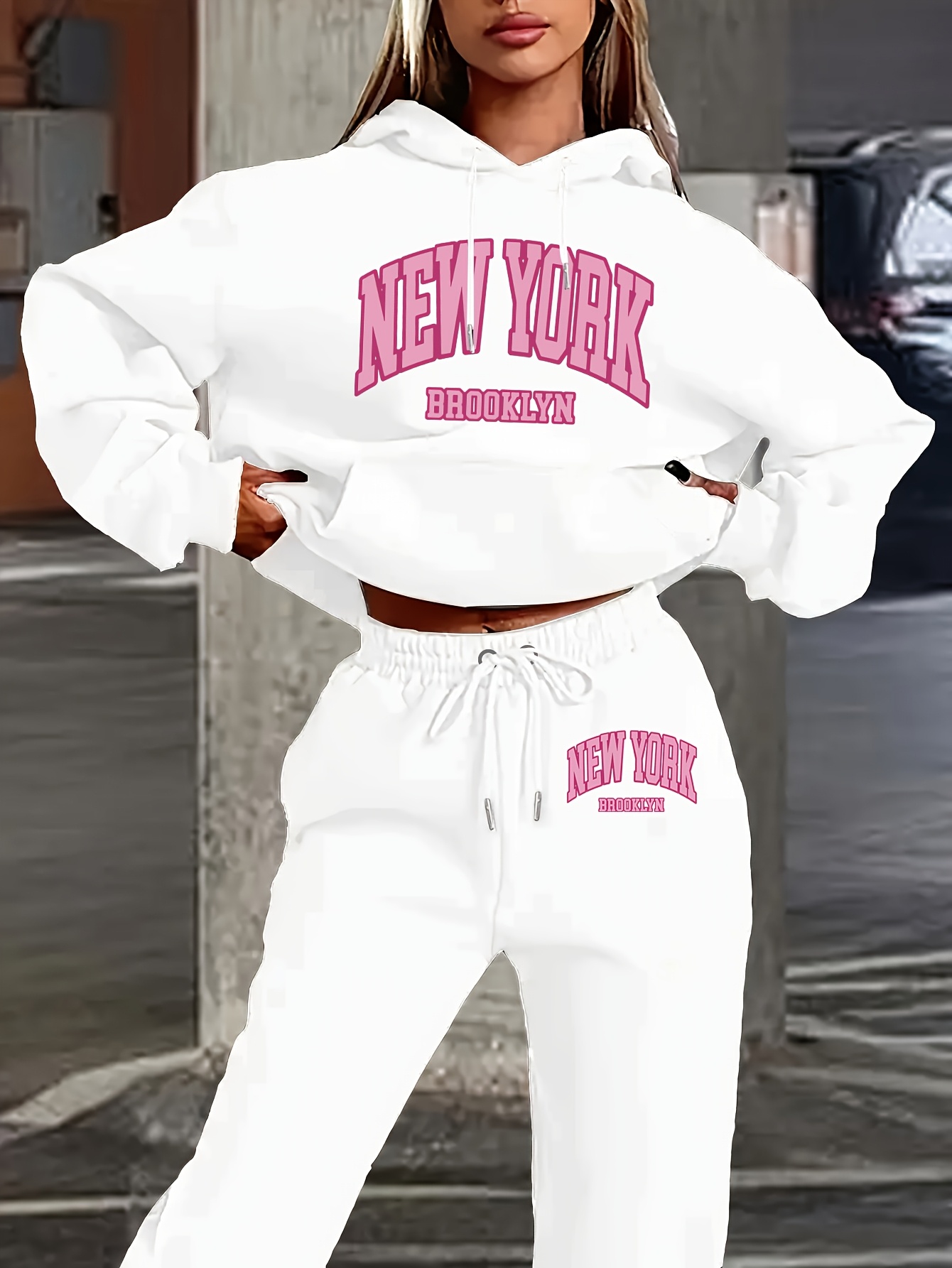 Women 2Pcs Letter Print Outfit - Winter Clothing For Women 评论和价格
